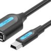 USB 2.0 Mini-B Male to A Female OTG Cable 0.15M Black PVC Type