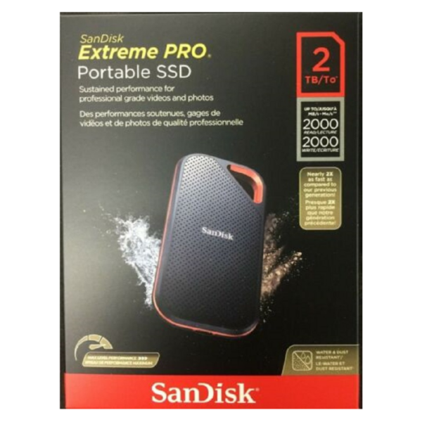 SanDisk Extreme PRO Portable SSD V2 – 2TB – SDSSDE81-2T00-G25