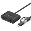 UGREEN 4-Port USB 3.0 Hub with USB-C & USB-A 2-in-1 interface 1M Black - CR113