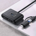 UGREEN 4-Port USB 3.0 Hub with USB-C & USB-A Connector 1M