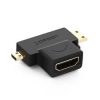 UGREEN Micro HDMI Male + Mini HDMI Male to HDMI Female Adapter - HD129