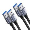 UGREEN USB-A Male to USB-A Male USB 3.0 Alu Case Braided Cable 2M Black - US373
