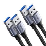 UGREEN USB-A Male to USB-A Male USB 3.0 Alu Case Braided Cable 2M Black - US373