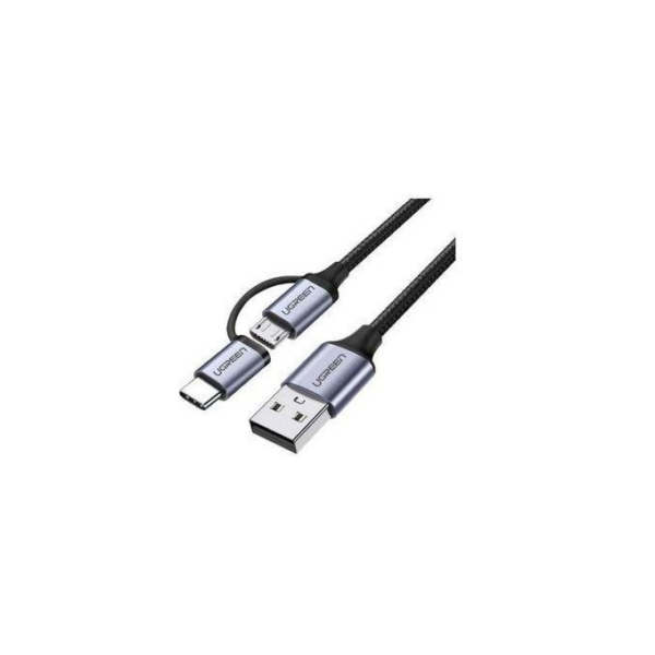 UGREEN 2-in-1 USB-A to USB-C & Micro USB Charging Cable
