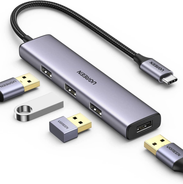UGREEN 4-Port USB 3.0 Hub with USB-C Power Supply