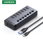 UGREEN 7-Port USB 3.0 Hub with UK Power Adapter