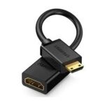 UGREEN Mini HDMI Male to HDMI Female Adapter Cable 22cm (Black)