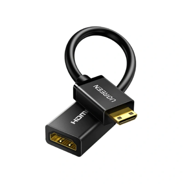 UGREEN Mini HDMI Male to HDMI Female Adapter Cable 22cm (Black)