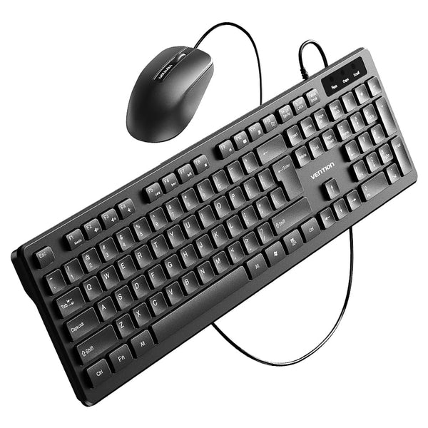 Vention USB Wired Full-Sized Keyboard and Mouse Combo Black Slim Type