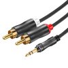3.5MM Male to 2-Male RCA Adapter Cable Black