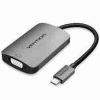 Vention Type-C to HDMI/VGA/USB3.0/PD Converter 0.15M Gray Metal Type