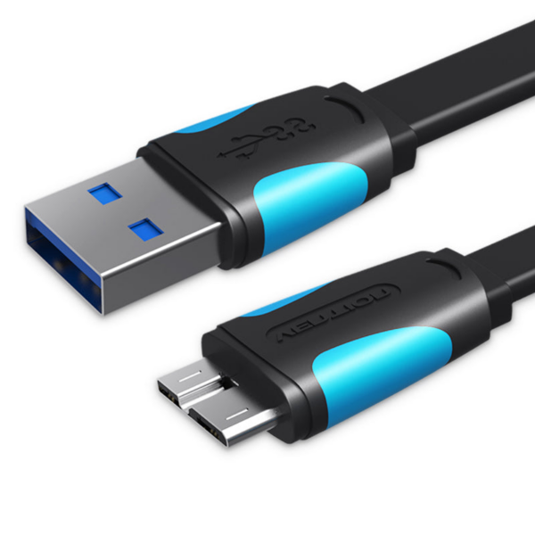 Vention USB3.0 A Male to Micro B Male Hard Disk Cable with USB2.0 Male 1M Black