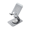 Vention Articulating Desk Phone Stand with 360° Rotatable Base Gray Aluminium Alloy Type
