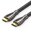 Vention Cotton Braided 4K HDMI Male to Male Cable 10M Black Zinc Alloy Type