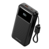 Vention 20000mAh Power Bank (USB-C + USB-C/USB-C/USB-A) with Built-in USB-C to USB-C Cable 22.5WBlack LED Display Type