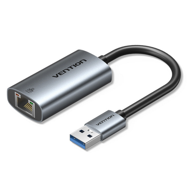 Vention USB-A to Gigabit Ethernet Adapter, 0.15M Gray Aluminum Alloy Type