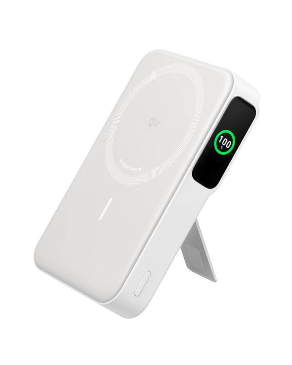 Anker MagGo Power Bank (10K, 30W, Built-in USB-C Cable, Made for Apple Watch) White