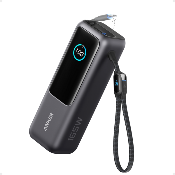 Anker Power Bank (25K, 165W, Built-in USB-C and Retractable Cable)