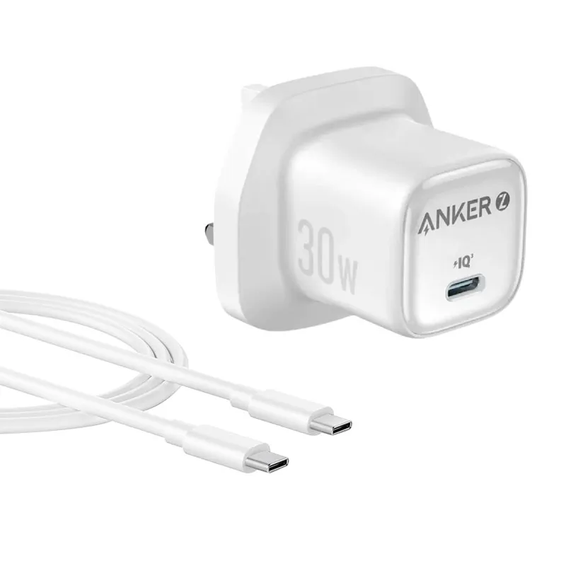 Anker Zolo Charger (30W, PD 3.0, with 1.0m C to C Cable) White