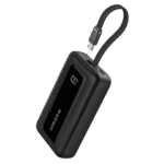 Anker Zolo Power Bank (10K, 22.5W, Built-in USB-C Cable) Black