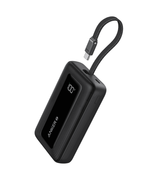 Anker Zolo Wireless Power Bank (10K, 30W, Built-in USB-C Cable) Black
